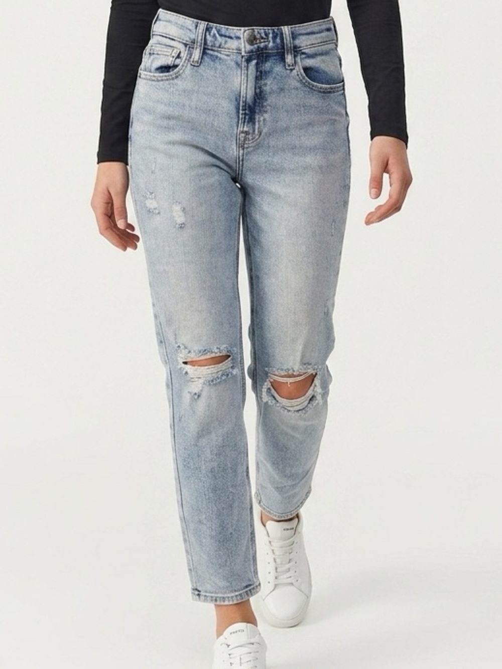 Hidden Jeans Distressed Light Wash High Rise Straight Leg Denim‎ HD1168BF-VT 25